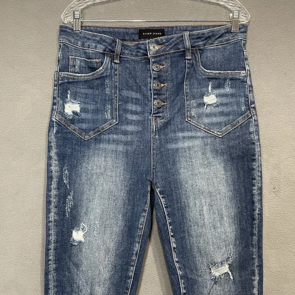 Risen Distressed Women's Jeans Size‎ 13/31 Rdp1412 Button Fly 32x31